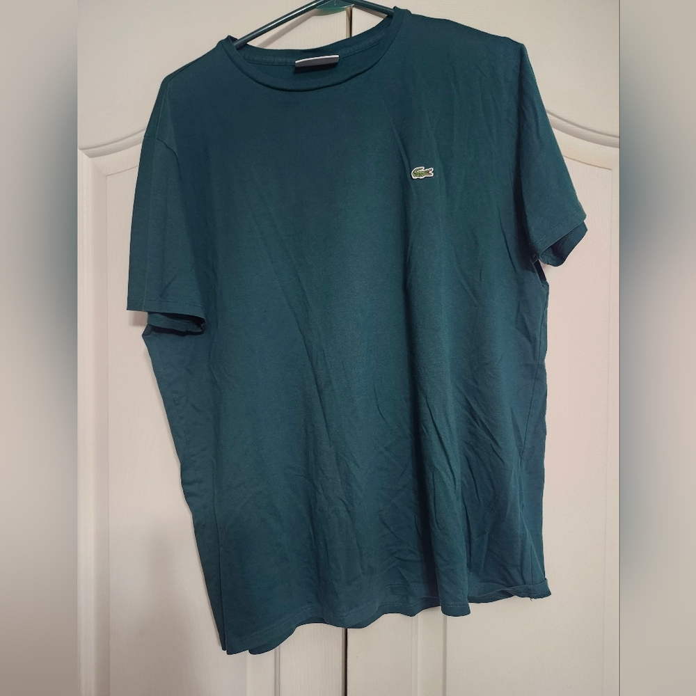 Lacoste Green Short Sleeve Tee Classic Crew Neck Size 6 XL